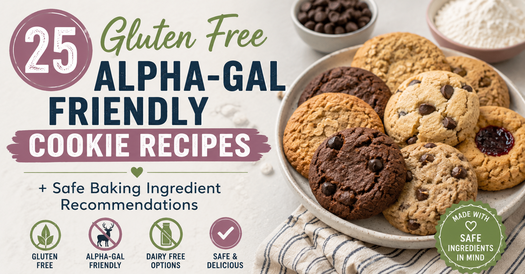 25 Gluten Free Alpha-gal Friendly Cookie Recipes + Safe Baking Ingredient Recommendations
